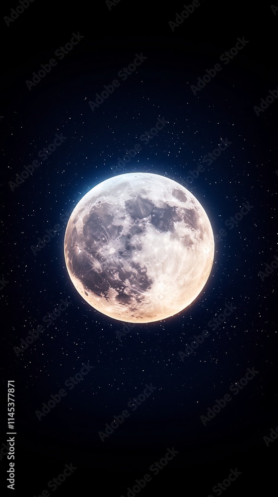 Fototapeta premium Ethereal Gradient Moon Smartphone Wallpaper with Glowing Light Particles