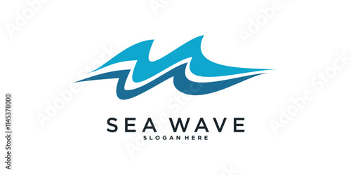 Abstract wave logo design template