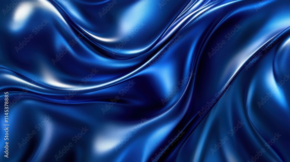 Obraz premium Abstract Blue Fabric Draped Smoothly Elegant