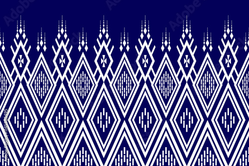 Geometric ethnic oriental seamless pattern traditional Design for background,carpet,wallpaper.clothing,wrapping,Batik fabric,Vector illustration.embroidery style - Sadu, sadou, sadow or sado