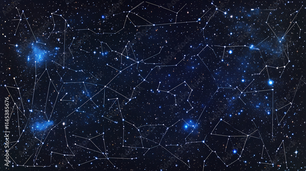 Celestial galaxy, star map, cosmic universe constellation background, wallpaper. Constellation. Illustration Celestial galaxy, star map, cosmic universe constellation background, wallpaper. Constellation. Illustration