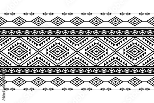 Geometric ethnic oriental seamless pattern traditional Design for background,carpet,wallpaper.clothing,wrapping,Batik fabric,Vector illustration.embroidery style - Sadu, sadou, sadow or sado