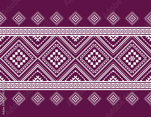 Geometric ethnic oriental seamless pattern traditional Design for background,carpet,wallpaper.clothing,wrapping,Batik fabric,Vector illustration.embroidery style - Sadu, sadou, sadow or sado