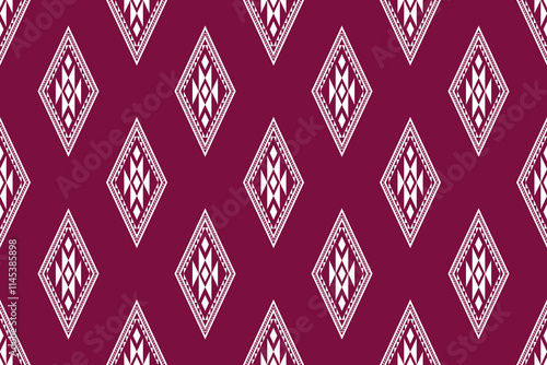 Geometric ethnic oriental seamless pattern traditional Design for background,carpet,wallpaper.clothing,wrapping,Batik fabric,Vector illustration.embroidery style - Sadu, sadou, sadow or sado