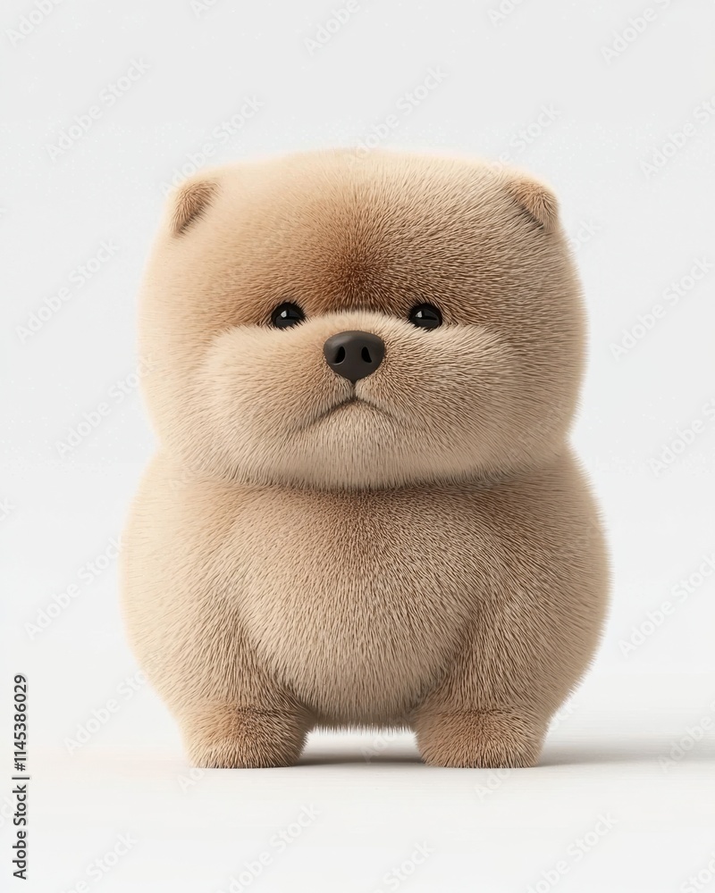 Fototapeta premium Playful chow chow puppy indoor setting adorable animal portrait soft lighting close-up view pet concept