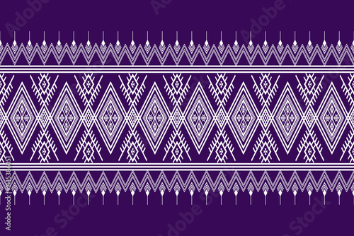 Geometric ethnic oriental seamless pattern traditional Design for background,carpet,wallpaper.clothing,wrapping,Batik fabric,Vector illustration.embroidery style - Sadu, sadou, sadow or sado