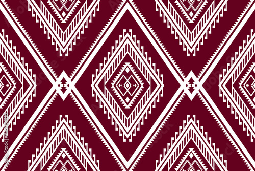 Geometric ethnic oriental seamless pattern traditional Design for background,carpet,wallpaper.clothing,wrapping,Batik fabric,Vector illustration.embroidery style - Sadu, sadou, sadow or sado