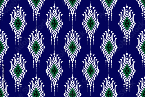 Geometric ethnic oriental seamless pattern traditional Design for background,carpet,wallpaper.clothing,wrapping,Batik fabric,Vector illustration.embroidery style - Sadu, sadou, sadow or sado