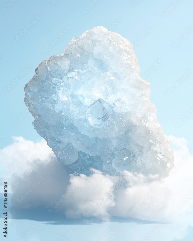 Obraz premium Icy blue celestite crystal formation natural environment mineral abstract viewpoint geological concept