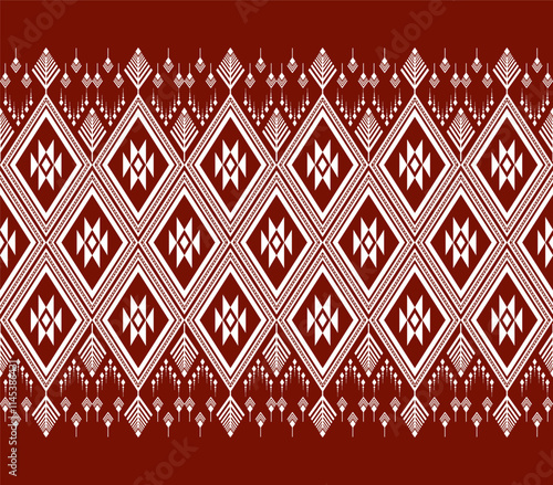 Geometric ethnic oriental seamless pattern traditional Design for background,carpet,wallpaper.clothing,wrapping,Batik fabric,Vector illustration.embroidery style - Sadu, sadou, sadow or sado