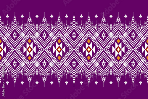 Geometric ethnic oriental seamless pattern traditional Design for background,carpet,wallpaper.clothing,wrapping,Batik fabric,Vector illustration.embroidery style - Sadu, sadou, sadow or sado