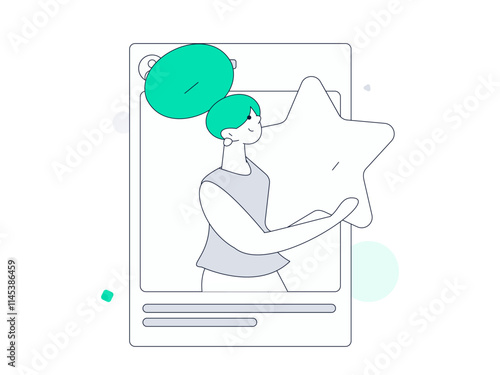 Virtual characters social communication concept business flat vector hand drawn illustration
