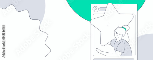 Virtual characters social communication concept business flat vector hand drawn illustration
