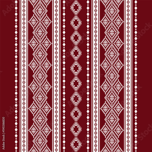 Geometric ethnic oriental seamless pattern traditional Design for background,carpet,wallpaper.clothing,wrapping,Batik fabric,Vector illustration.embroidery style - Sadu, sadou, sadow or sado