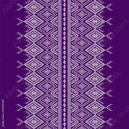 Geometric ethnic oriental seamless pattern traditional Design for background,carpet,wallpaper.clothing,wrapping,Batik fabric,Vector illustration.embroidery style - Sadu, sadou, sadow or sado