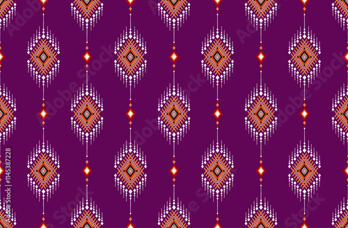 Geometric ethnic oriental seamless pattern traditional Design for background,carpet,wallpaper.clothing,wrapping,Batik fabric,Vector illustration.embroidery style - Sadu, sadou, sadow or sado