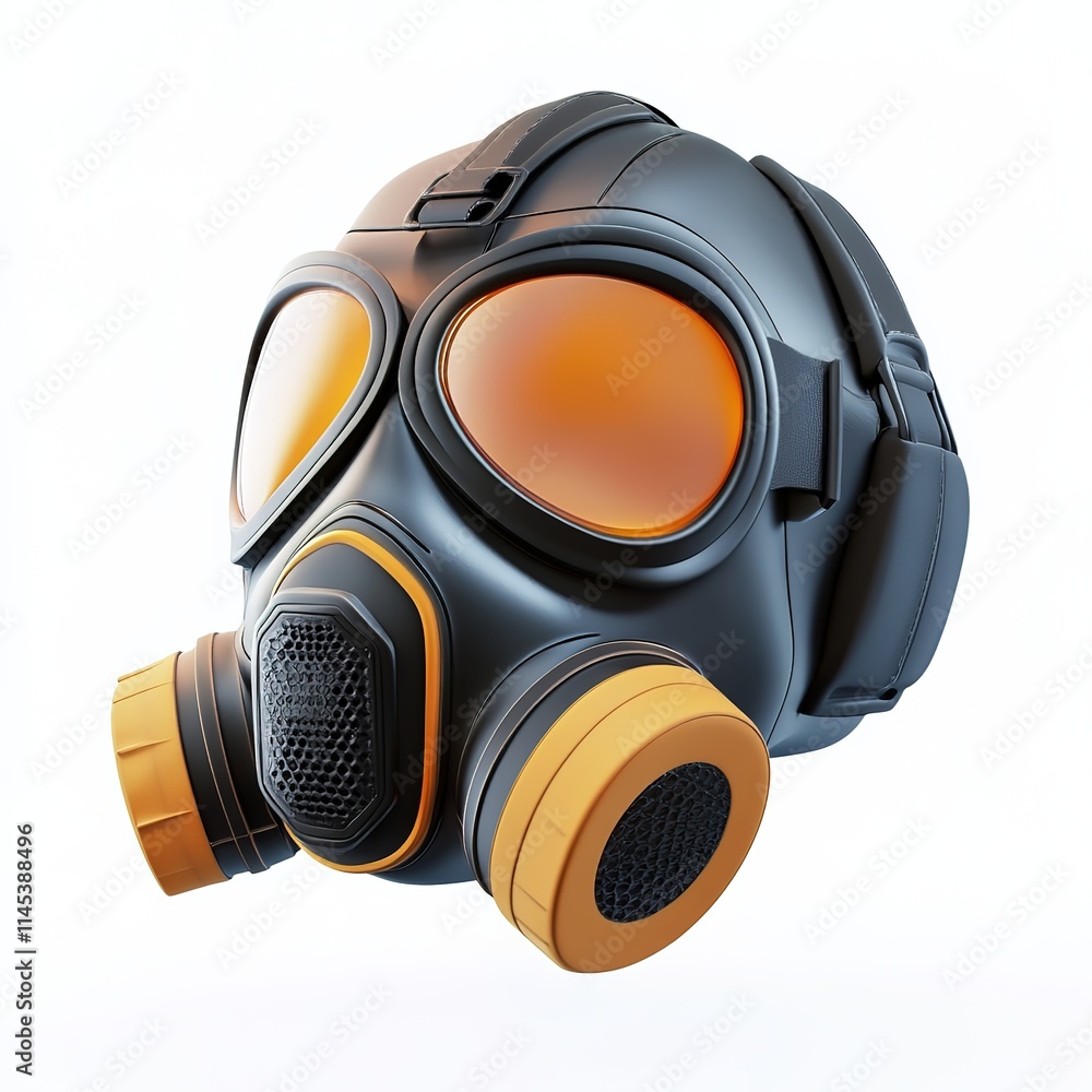 3D gas mask with Vibrant Colors and Detailed Textures cartoon style, isolated on a white background
3D gas mask with Vibrant Colors and Detailed Textures cartoon style, isolated on a white background