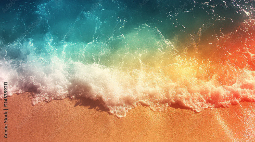 ocean waves with colorful reflections in the sea, showcasing the chaotic beauty of nature. The blurred effect emphasizes the sense of movement and tranquility within the storm ocean waves with colorful reflections in the sea, showcasing the chaotic beauty of nature. The blurred effect emphasizes the sense of movement and tranquility within the storm