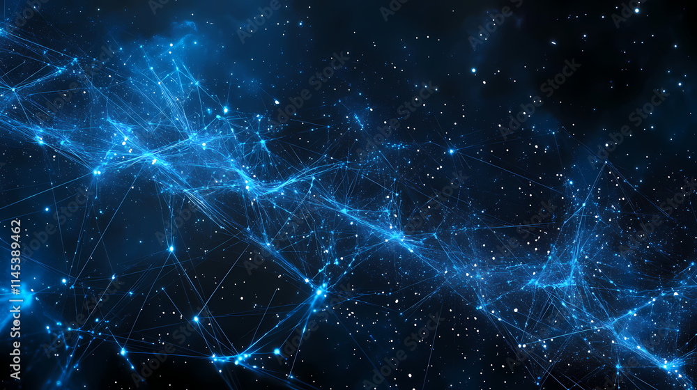 A celestial constellation outlined in luminous blue lines against a backdrop of a dark, starry night sky. Constellation. Illustration A celestial constellation outlined in luminous blue lines against a backdrop of a dark, starry night sky. Constellation. Illustration