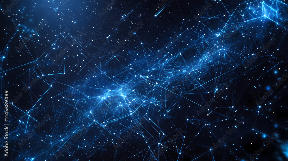 A celestial constellation outlined in luminous blue lines against a backdrop of a dark, starry night sky. Constellation. Illustration A celestial constellation outlined in luminous blue lines against a backdrop of a dark, starry night sky. Constellation. Illustration
