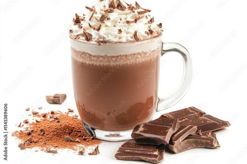 Delicious Hot Chocolate with Whipped Cream and Chocolate Shavings Delicious Hot Chocolate with Whipped Cream and Chocolate Shavings