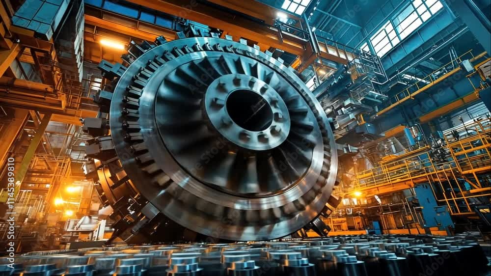 Large industrial turbine in a factory setting. Animation video Generated AI
Large industrial turbine in a factory setting. Animation video Generated AI