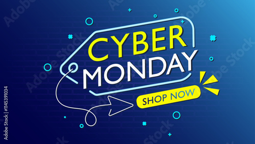 Cyber monday flat design illustration banner concept .
