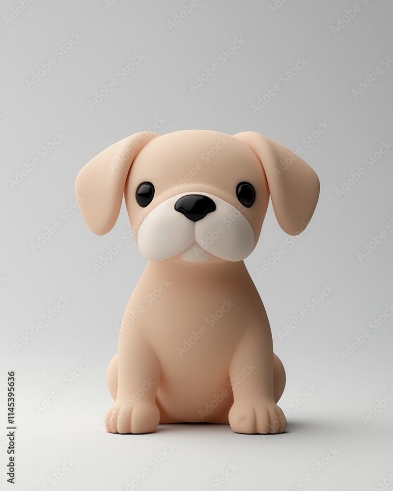 Adorable boxer puppy sitting calmly in studio cute animal figurine minimalist environment playful vibe Adorable boxer puppy sitting calmly in studio cute animal figurine minimalist environment playful vibe