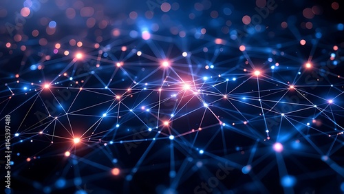 Wallpaper Mural Complex network of lines and nodes representing data, visualizing digital connections, information flow, and modern technology in a dynamic, high-tech environment. Torontodigital.ca