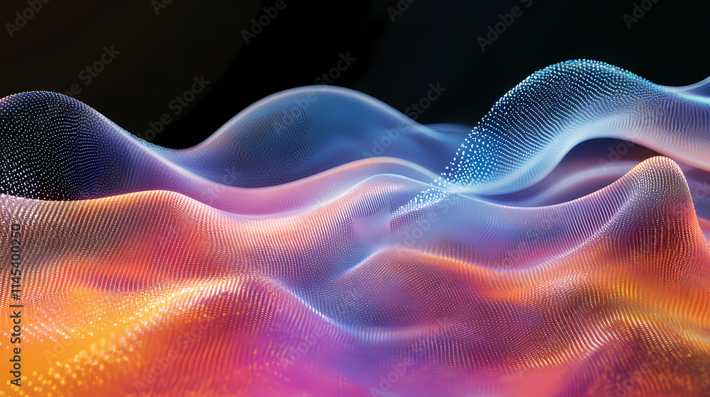 Fototapeta premium Luminous veil abstract in twilight hues. Veil. Illustration
