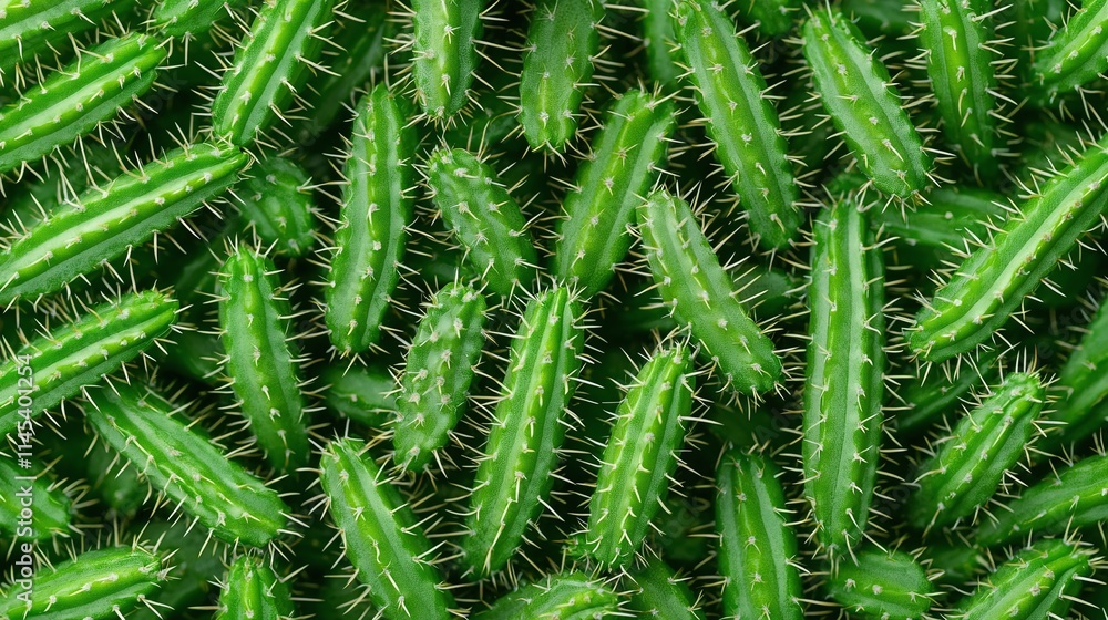 A Lush Collection of Green Cactus Plants with Spines A Lush Collection of Green Cactus Plants with Spines