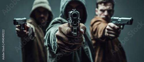 Gang members with guns