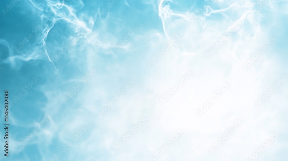 Obraz premium Soft blue smoke or mist creating a tranquil atmosphere.