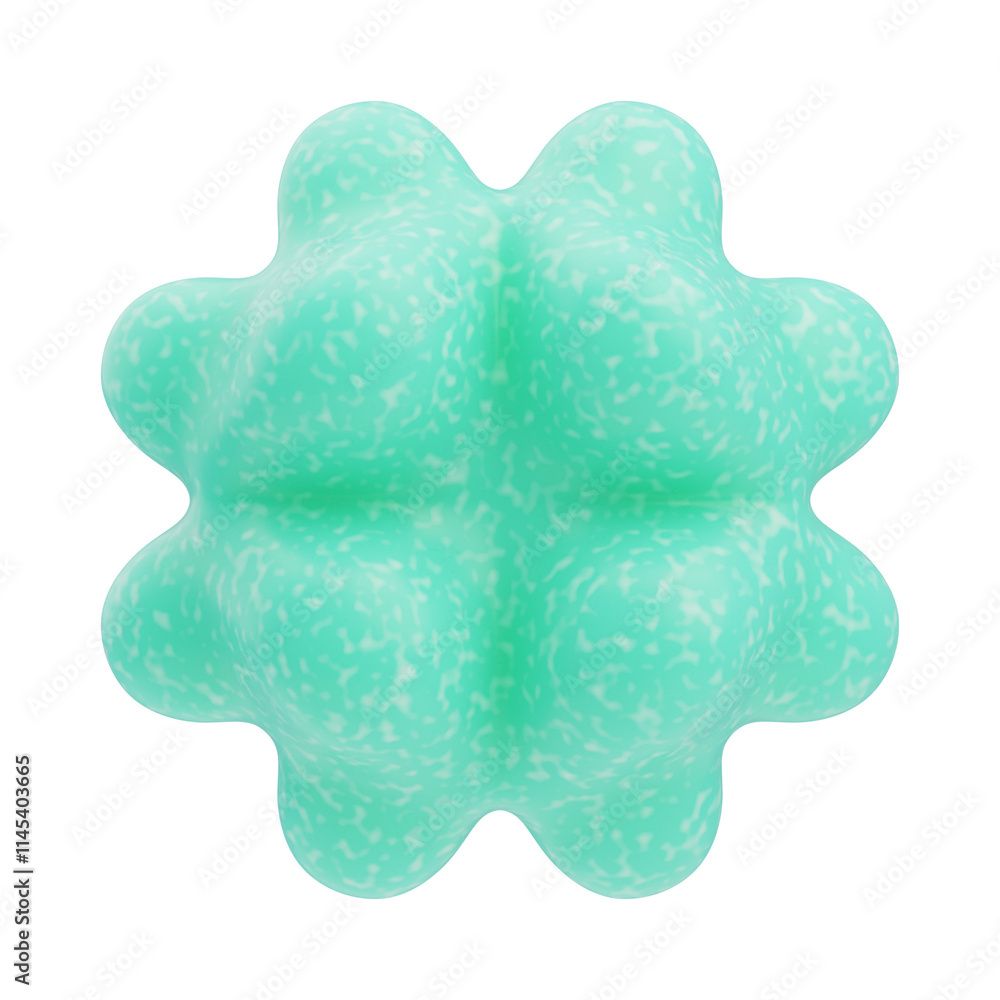 3D Plastic Resin Abstract Aqua Flower Shape 3D Plastic Resin Abstract Aqua Flower Shape