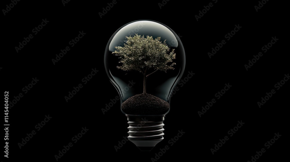 Illuminating Nature: A Tree Inside a Light Bulb Illuminating Nature: A Tree Inside a Light Bulb