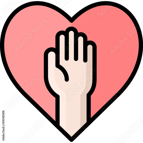 charitable donation icon illustration design with filled outline