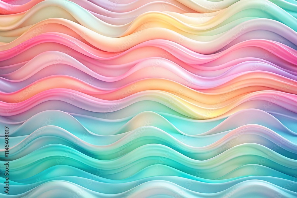 Fototapeta premium Pastel Abstract Waves Wallpaper Background with Soft Gradient Tones in Dynamic Flowing Pattern Design