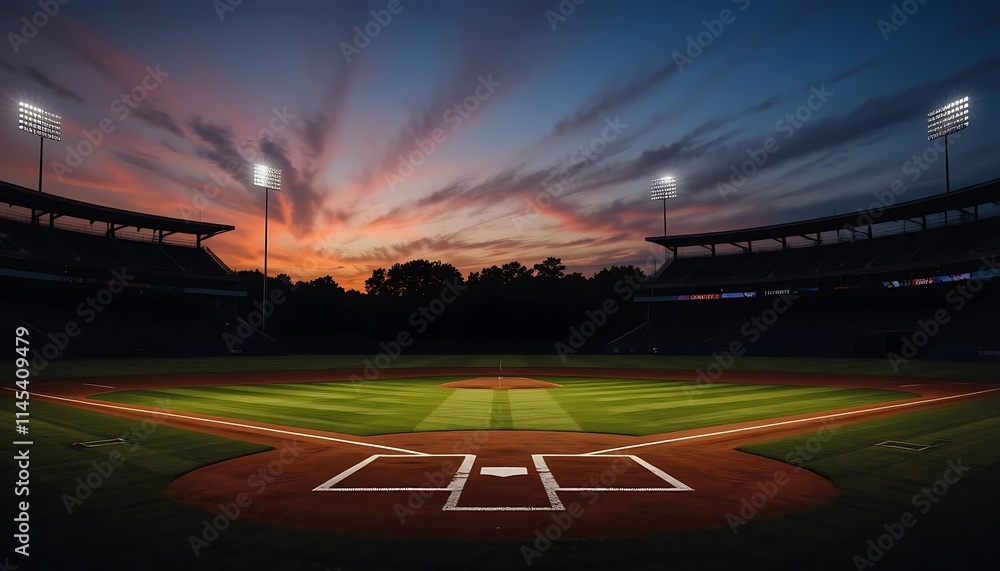 Baseball Field at Sunset Baseball Field at Sunset