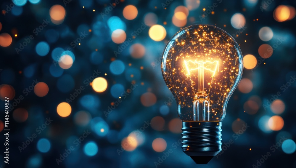 Glowing Lightbulb with a Spark of Inspiration Glowing Lightbulb with a Spark of Inspiration