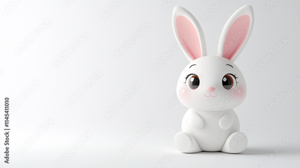 Cute white bunny rabbit sitting on white background. Cute white bunny rabbit sitting on white background.