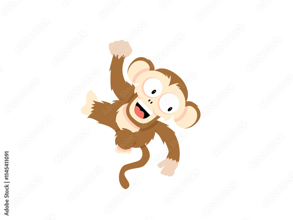 Fototapeta premium Monkey cartoon - Monkey illustration - Macaco ilustrado 