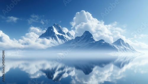 Wallpaper Mural Serene Mountain Reflection in a Still Lake Torontodigital.ca