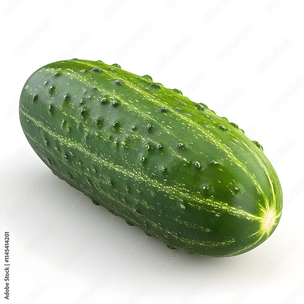 A fresh 3D Cucumber, rotated to show both the smooth sides and bumpy texture A fresh 3D Cucumber, rotated to show both the smooth sides and bumpy texture