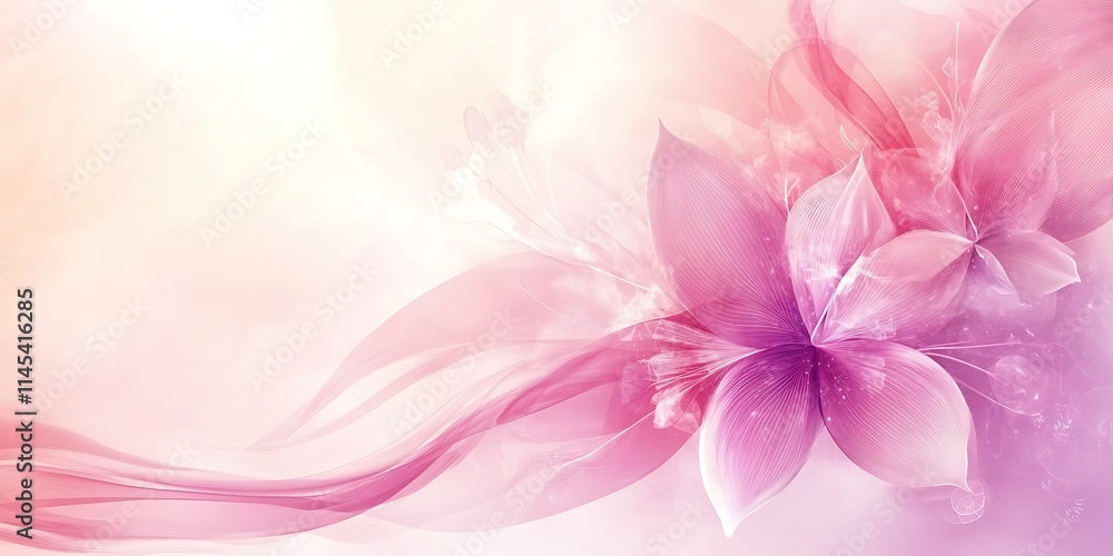 Delicate Pink Flowers Abstract Floral Artwork Delicate Pink Flowers Abstract Floral Artwork