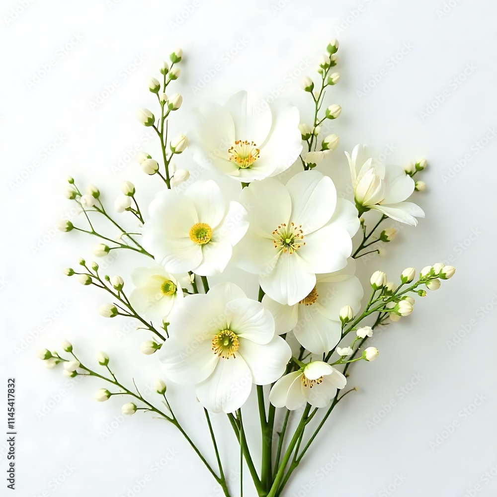 Fototapeta premium bouquet of white flowers ,copy space