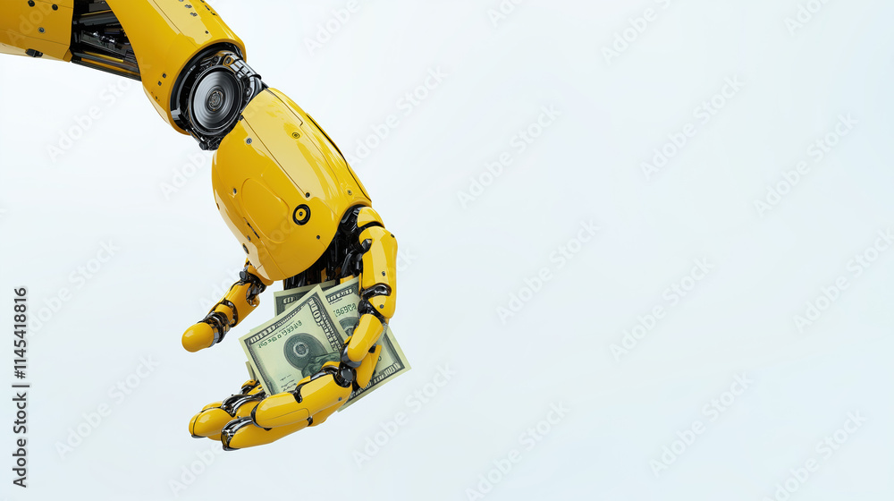 Robotic Hand in Gold and White Placing Digital Coin into Virtual Bank for Secure Transactions Robotic Hand in Gold and White Placing Digital Coin into Virtual Bank for Secure Transactions