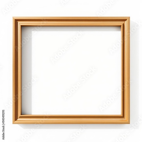 Modern beige brown picture frame on transparent frame isolated frame border design background isolated