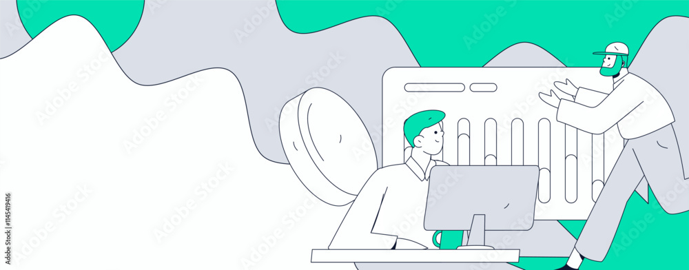 Marketing planning business characters flat vector concept operation hand drawn illustration
Marketing planning business characters flat vector concept operation hand drawn illustration