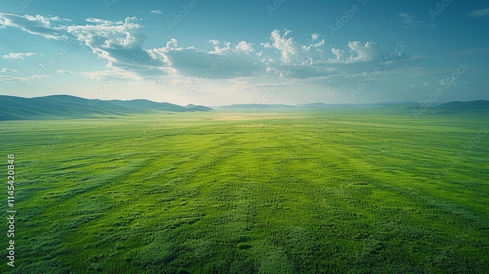 Fototapeta premium 広大な草原の空撮9