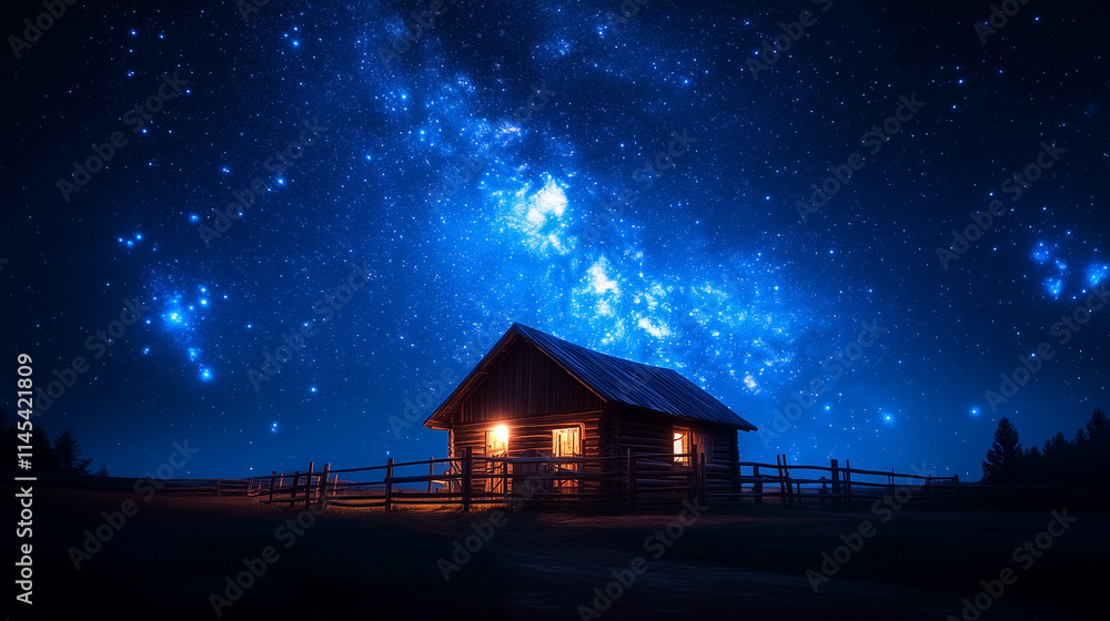 Rustic Wooden Corral Under Starry Night Rustic Wooden Corral Under Starry Night